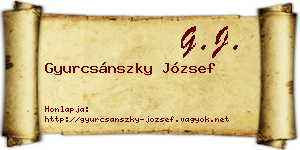 Gyurcsánszky József névjegykártya