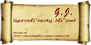 Gyurcsánszky József névjegykártya